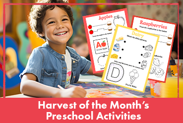 Check out the Harvest of the Month preschool activities.