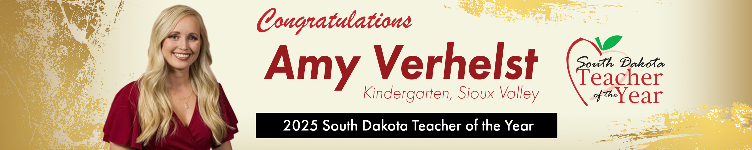 Amy Verhelst, 2025 Teacher of the Year. Link to Press Release.