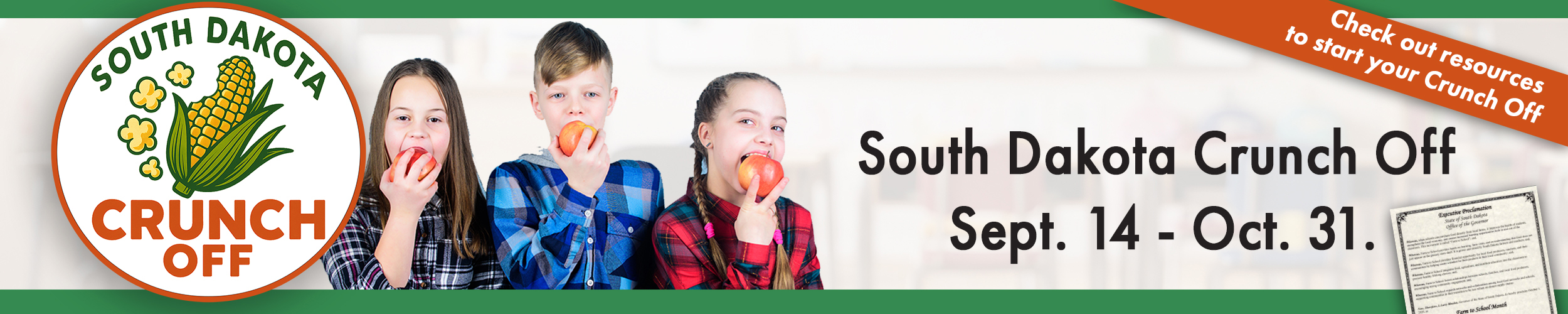South Dakota Crunch Off. Sept. 14 - Oct. 31. Planning resources available. Link.