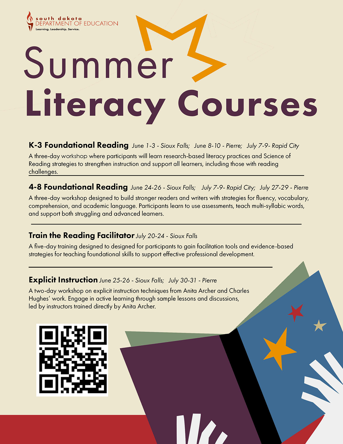 Summer Litearacy Courses. Link to PDF.