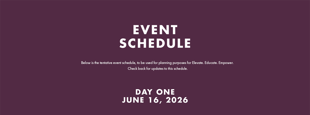 Event Schedule. Day 1. June 16, 2026.