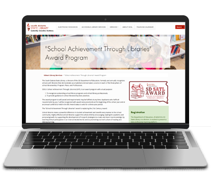 screen shot of School Achievements Through Libraries Award Program webpage