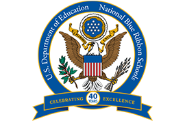 US Department of Education Blue Ribbon Logo. 